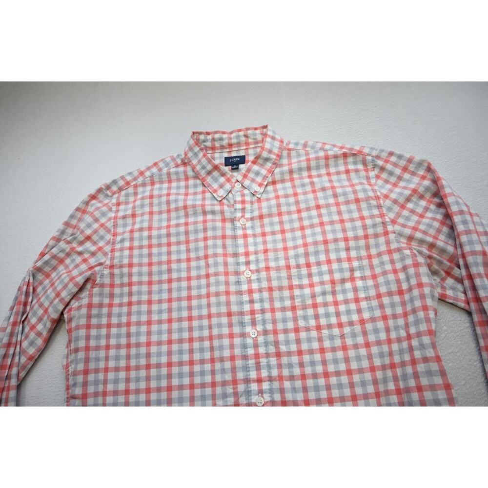 J Crew Button Up Dress Shirt Long Sleeve Classic Plaid Casual Mens Sz XL - Picture 7 of 8